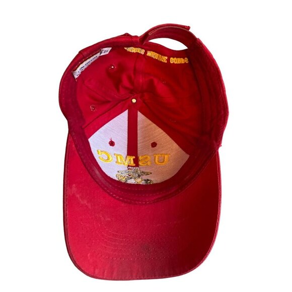 Red USMC United States marines Embroidered Logo Hat Cap Adjustable - Picture 8 of 10